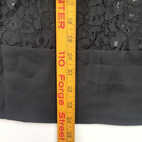 Ann Taylor Lined Black Lace Halter Top Bow Tie Back Buttoned Keyhole Medium - Picture 9 of 9